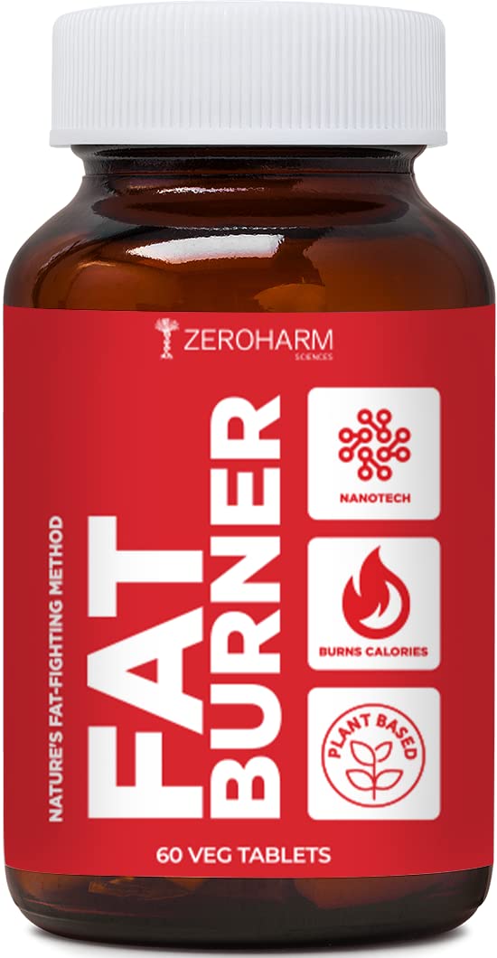 ZEROHARM Fat Burner tablets | Metabolism booster & weight loss supplement | Arms, thighs, hips, chin & belly fat burner for M