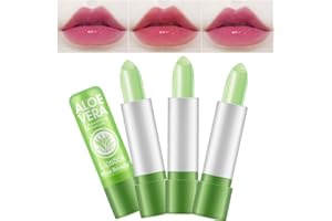 KISS BEAUTY Magic Color Changing Aloe Vera Moisturizing Lipstick Set, BEEXY Temperature Change Long Lasting Lip Balm