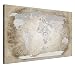 Produktbild LANA KK - Weltkarte Leinwandbild mit Korkrückwand zum pinnen der Reiseziele - "Worldmap Beige" - englisch - Kunstdruck-Pinnwand Globus in braun, einteilig & fertig gerahmt in 120x80cm