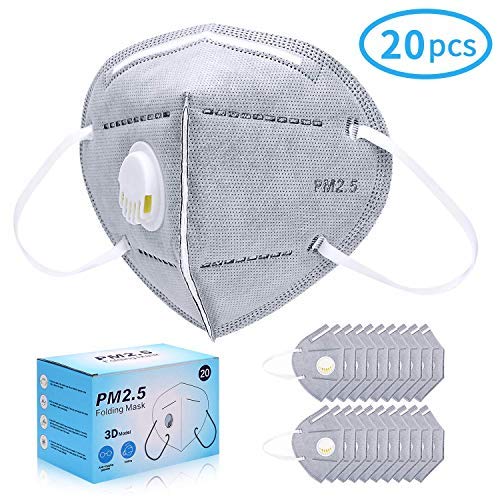 Máscara de polvo desechable, WU-MINGLU N95, máscara de seguridad para la cara con válvula de exhalación, filtro de aire de carbono activado de 5 capas, ajustable