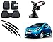 Auto Pearl Premium Quality Car Accessories Combo of Car Floor Foot Mats 4D Black. & Car Rain Wind Door Visor Side Window Deflector. & Universal Car Windshield Mount Holder Mobile Stand. RS.2508.00