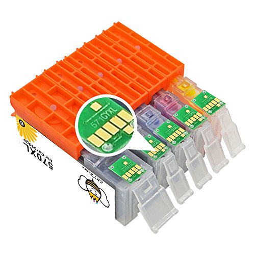 CMYBabee 5 Packs Ersatz für PGI-570XL CLI-571XL Tintenpatrone(1*schwarz, 1*Foto Schwarz, 1*Cyan, 1*Magenta, 1*Gelb) Hohe Kapazität kompatibel mit Pixma G5750 MG5751 MG5752 MG5753 MG6850 MG6851 MG6852 MG6853 MG7550 MG7150 TS5050 TS5051 TS5053 TS5055 TS6050 TS6051 TS6052 - 2