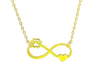 Only faith Collar de gatos para mujer Acero Inoxidable huellas patas mascota. Con caja de regalo. Regalo para amantes de mascotas Perro y Gatos