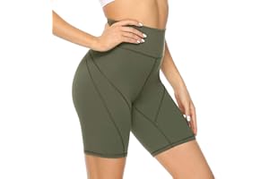 JOYSPELS Womens High Waisted Gym Shorts - Running Shorts with Inner Pockets, Non See Through Yoga Cycling Shorts for Women