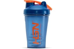 HSN Shaker We Are Nutrition! Libre de BPA | 400ml | Azul Marino-Naranja | Vaso Mezclador con Bola Mezcladora | Cierre Hermético y Tapón Anti-Fugas | Sin Olores | Fácil Limpieza
