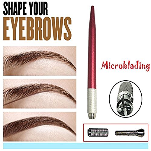 Pinkiou Eyebrow Tattoo Pen Permanent Makeup Pen with 14 Pins Tattoo Needles