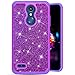 Produktbild MeganStore LG K10 2018, LG K30 Hülle, Starkes Gehäuse, 2-in-1 TPU & PC Cover Design Glitter Bling Glänzend Rückseite Tasche für 5.3 Zoll LG K10 2018/K30 dunkelviolett