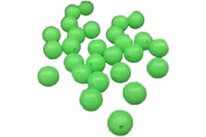 TOSSPER 200pcs Perlas De Pesca Luminosa De Caucho Suave Fluorescente Fluorescente De Pesca Verde De La Pesca Diámetro 8mm