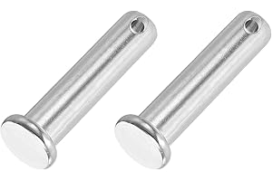 PATIKIL 14 x 50 mm Pasadores de Horquilla de un Solo Orificio, 2 Piezas de Pasador de Cabeza Plana de Acero Inoxidable 304 para Sistemas de Bloqueo de Pasador de Enganche, Plata