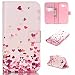 Produktbild Nancen Samsung Galaxy J2 / SM-J200F (5 Zoll) Handyhülle, Bunt Nette Romantische Muster Flip Etui Case Cover Lederhülle PU leder Folio Bookstyle Schutzhülle mit Standfunktion, Brieftasche und Karte Tasche [Rosa Herzen]