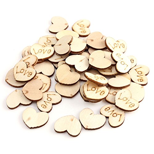 150 Stk Hölzern Liebe Herz Knopf fur Hochzeit Tisch Decor Kunsthandwerk