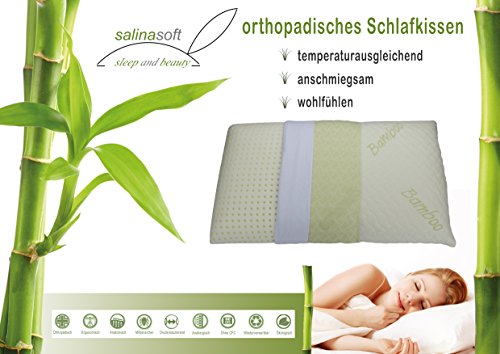 Salinasoft orthopädisches Kopfkissen.Temperatur- und Druckausgleichender Visco-Soft-Kern mit Klimabohrungen, Nackenstützkissen Größe 40x80cm Höhe 12 cm - 5