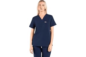 SKRUBZ Kaizen Womens Scrubs Top | Short Sleeve Shirt | Nurse Tunic Medical Scrub | V-Neck One Pocket Scrubz with Side Slits | Anti-Wrinkle | Breathable | Ultra-Soft Top