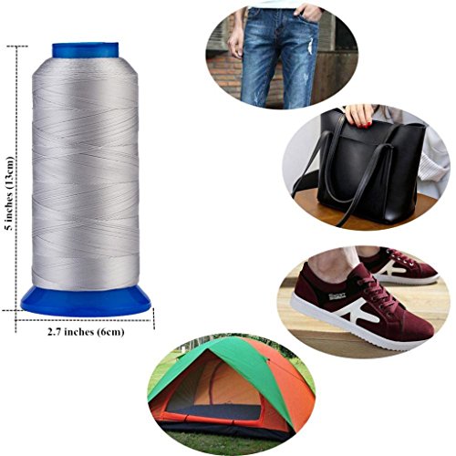 Selric® [1500 m / 22 verschiedene Farben erhältlich] UV-beständig Hohe Festigkeit Polyester Nähgarn #69 T70 210D/3, Für die Leder, Leinwand, im Freien verwendet, Sicken, Vorhängen, Brieftaschen, Schuhe, Zelte und mehr. Mehrfarbig - 3