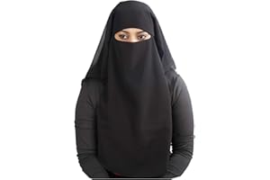 MyBatua 3 Schichten saudi niqab Im atmungsaktiven Georgette, Großhandelspreis, 1 stk Gesichtsschleier NQ-003