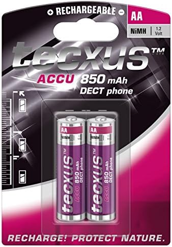 Tecxus 1.2 V 850 mAh Mignon AA Rechargeable Battery for DECT Phone (Pack of 2)