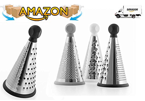 Käsereibe, Parmesan, Gruyère, Zitrusfrüchte, Karotte, Küche, Gemüse, Kegel 3 Seiten Edelstahl Metall 12 x 12 x 24 cm