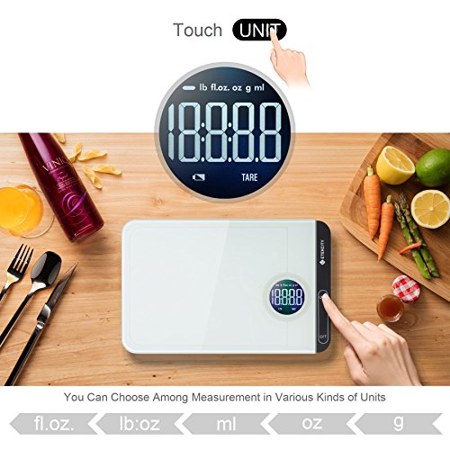 Etekcity 5KG Smart Digitale Küchenwaage, Elektronische Waage, Professionelle Waage, Briefwaage mit Precision Touch-Sensitive, Tara-Funktion, Ausgeglichenes Glas, leuchtende LCD-Display - 2