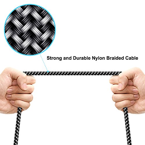 C  ble USB C Nylon 2M USB 3 0A  Nasharia  3 Pack  1M 2M 2M  tress   en nylon chargeur Type C Connecteur Ultra R  sistant en Aluminium pour Samsung Galaxy S9 A3 5 2017  A7 A9 C5 Note7 C9Pro  Nouveau Macbook Pro  ChromeBook Pixel  Huawei P10 P9 Oneplus 2 3 3T  Sony Xperia X Compact  Nexus 5X 6P et D autres Dispositifs qui Supportent USB C Noir Carbone -Nouvelle Version 