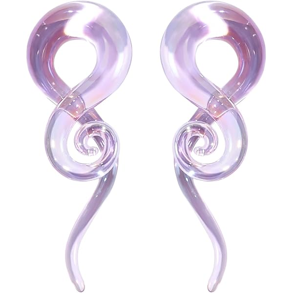 Longbeauty 1 Paire Bouchons Oreille Verre Spirale Hippocampe 5mm à 10mm - Écarteur Expansion