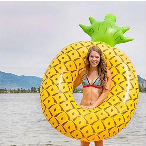 hello rosa Adult's Pool Inflatable Toys Swimming Ring - Water Floating Bed for Summer Outdoor Beach Party (Adult -Pineapple)