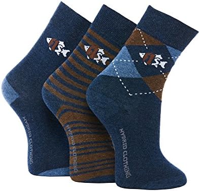 Hybrid Fishing Clothing Mens Socks - F1S Fish Collection - Cotton Rich - Classic 3 Pack