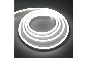 ONSSI® Tiras LED de Neón 220v (Blanco Frío,3M),12w/m COB Luz de Cuerda,288 Led/m Cada Corte de 10cm,Ip65 Impermeable con Enchufe de Interruptor y Pegatina,Neon Led Para Uso Interior y Exterior