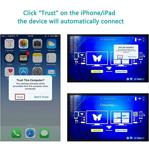 Lightning to HDMI Adapter Kabel, Kasit Lightning Digital AV auf HDMI 1080P Kabel für iPhone 7 7 plus 6s 6s plus 6 6 plus 5 5c 5s SE, iPad Air / Mini / Pro (Plug & Play) – Weißer - 4