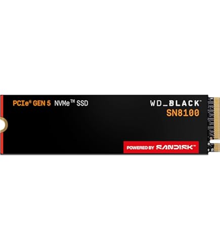 WD_BLACK SN8100 2TB PCIe 5.0x4 NVMe M.2 SSD, up to 14,900MB/s read
