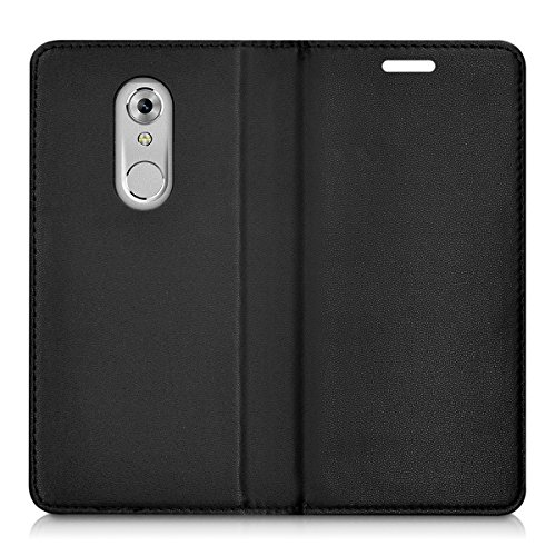 kwmobile Funda para ZTE Axon 7 Mini - Carcasa para m  vil de  Cuero sint  tico  - Case  Plegable  en  Negro 
