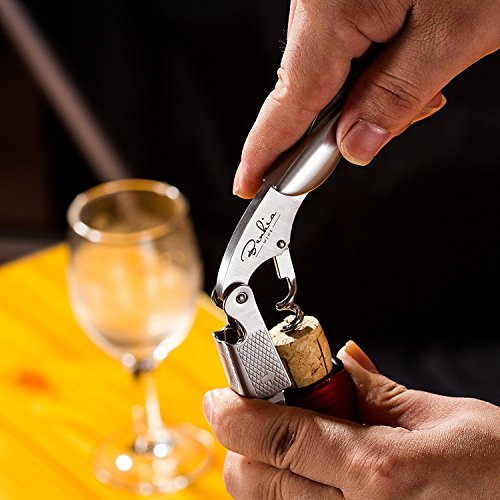 Benkia Edelstahl Kellnermesser – Profi Korkenzieher in Gastronomie Qualität mit Flaschenöffner & Folienschneider inkl. Wein-Ratgeber Ebook - 4