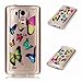 Produktbild MUTOUREN für LG G3 Hülle Handytasche Durchsichtig Silikon-Schutz-Cover Acryl Zurück Handy Tasche Kristall Silikon Schutzhülle Schutz Handyhülle Case Tasche Etui Bumper für LG G3-Bunt Schmetterlinge