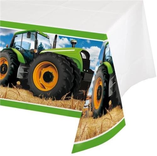 Creative Party Tractor Time Plastic Party Tablecover