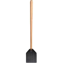 Scacciamosche In Pelle Marrone - Manico Legno Faggio 49,5cm