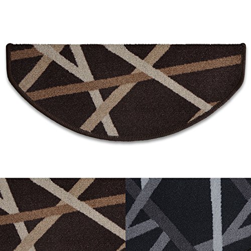 Stufenmatten Budget | in zwei Farben: dunkelbraun | mit Retro Streifenmuster | günstiges 15er Sparset