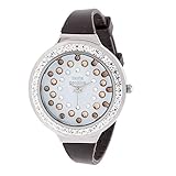 Uhr Frau, ThinkPositive, Modell SE W116A Sterne Staub Tunnel Medium Stahl, Silikonband, Analog Fashion Watch (braun)
