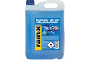 ‎RAIN-X Rain-X Scheibenreiniger mit Regenabweiser - Frostschutz bis -20°C - Hydrophobe Technologie für klare Sicht - Entfernt Insekten und Schlamm - Gebrauchsfertig - 5L