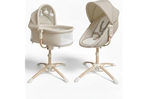 bebe2luxe Cuna 4 en 1 – Hamaca eléctrica multifunción : balancín, moisés Ajustable, Trona y Tumbona (0‑15 kg), arnés 5 Puntos, Altura/inclinación Regulable, 6 velocidades + vibración, USB/MP3, Mando