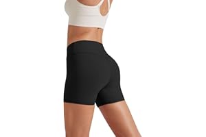 Friptspyg Mujer Pantalones Cortos de Gimnasia para V Cross Cintura Alta Ciclismo Yoga Booty Scrunch Butt Lift Fitness Entrenamiento Deporte Correr