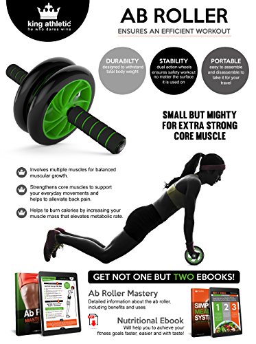 Bauchtrainer für starke Schultern / Arme / Rücken / Bauchmuskeln :: Bauchroller für ganzen Körper :: Bester Bauchmuskeltrainer für Zuhause mit Doppel-Bauchübungsrad :: Ab Roller für Sixpack :: 100%-Geld-zurück-Garantie & lebenslange Gewährleistung - 7