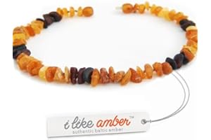 ILIKEAMBER.COM Bernsteinkette für Hunde & Katzen - Zeckenschutz - Zeckenhalsband -Flohband 20cm