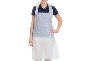 FSSTUD Haifly - Grembiuli usa e getta, in plastica, 10 pezzi, colore: Bianco