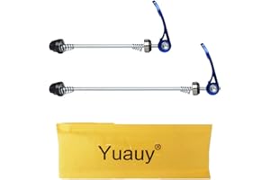 Yuauy Bicycle Quick Release Skewers Axle Front and Rear Skewers Steel for Mountain Bike Road Bike Blue