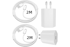 iPhone Ladekabel und USB iPhone Ladegerät 2er-Pack,Charlore [Mfi Zertifiziert] 2M Lightning Kabel mit USB Netzteil für iPhone 14 13 12 11 Pro XS Max XR X 8 7 6s 6 Plus 5