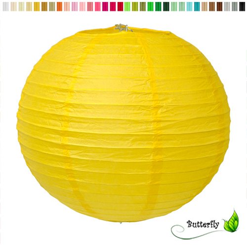 Papier Lampion 25cm Laterne zur Hochzeit oder Party. Wohnungsdeko ( gelb )