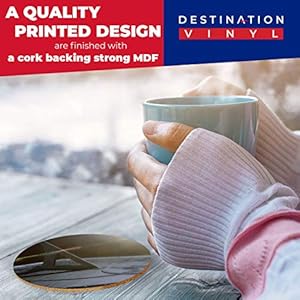 Destination Vinyl ltd Great Coasters (Set of 2) Round with - Ancient Sundial Time Clock Drink Glossy Coasters/Tabletop Protection for Any Table Type #24482