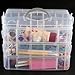 SODIAL(R) Cosmetic Makeup Storage Case Box Holder Organizer Container 3 Layers 30 Grids