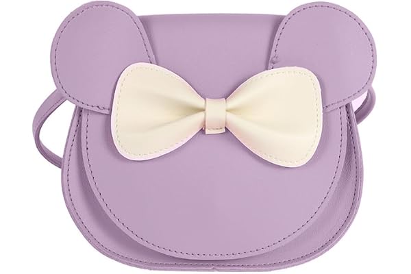 PORRASSO Mignon Bow Sac à Bandoulière Petite Fille Sac D'épaule Mini Sac à Monnaie Sac a Main Sac de Messager en Cuir PU Crossbody Bag Violet