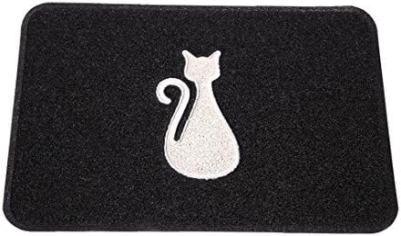Smartcatcher Mats Modern Cat Collection Black &amp; Grey Waterproof Non-Slip Comfort Mat For Kitchen, Bathroom &amp; Front Door, Housewarming Gift For Cat Lovers, 100% No Odor Emission, 36 x 24 In