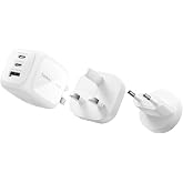 Belkin 3 Bağlantı Noktalı USB-C Şarj Cihazı, 70 W, 2x USB-C ve 1x USB-A GaN Duvar Tipi, ABD/İngiltere/AB Fişleri, MacBook, iP